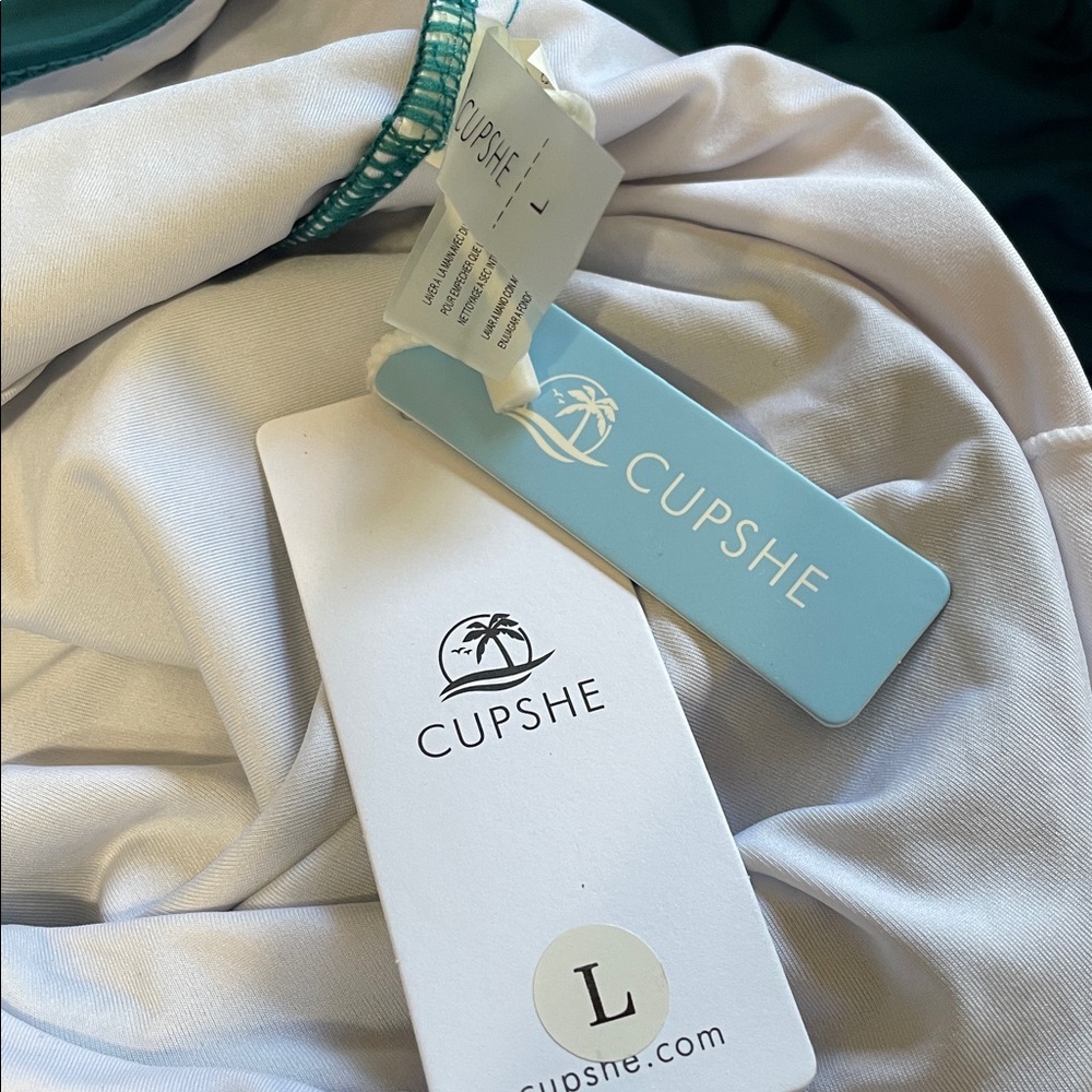 Cupshe Teal Ruffle Shoulder One-Piece Swimsuit - Picture 5 of 7